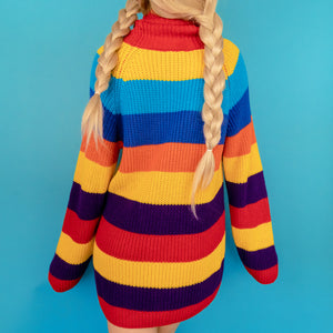 Knit Sweater Dress Rainbow